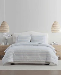 Palm Aire Bay Textured Stripe 3 Piece Comforter Sets
