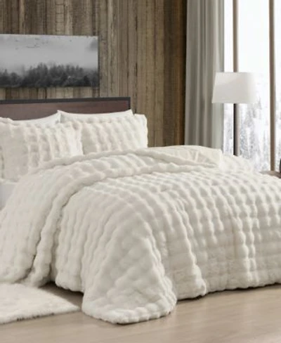 Alpine Cabin Bubble Faux Fur 3 Piece Comforter Sets