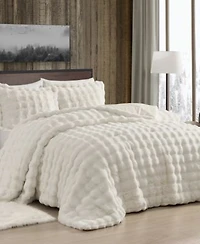 Alpine Cabin Bubble Faux Fur 3 Piece Comforter Sets