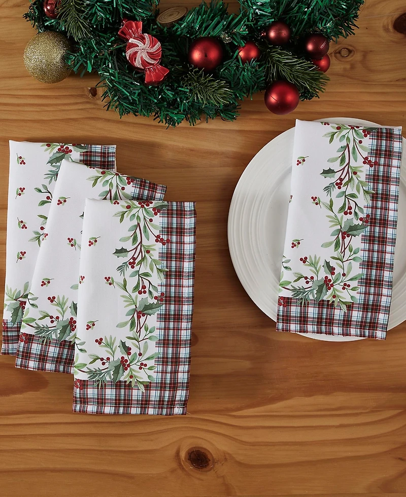 Avanti Holly Plaid Napkins, Set of 4