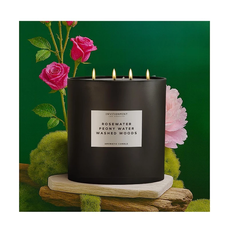Environment 55oz Candle Inspired by Issey Miyake L'Eau d'Issey - Rosewater | Peony Water | Washed Woods