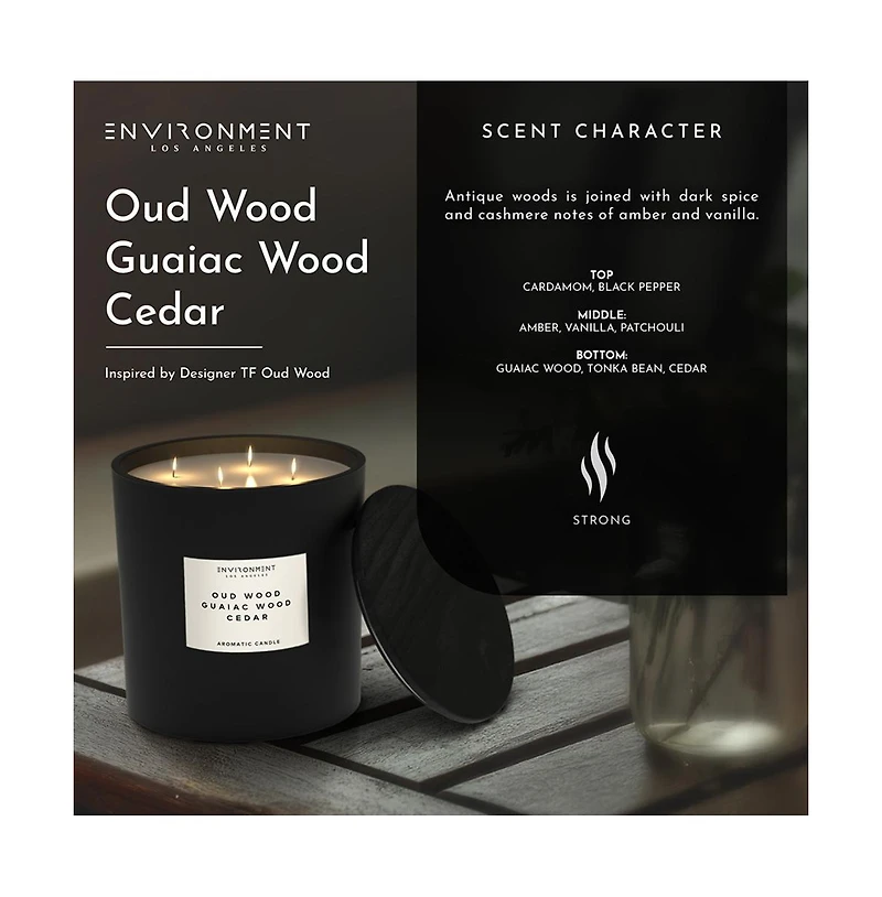 Environment 55oz Candle Inspired by Tom Ford Oud Wood - Oud Wood | Guaiac Wood | Cedar