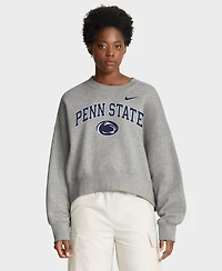 Women's Nike Heather Gray Penn State Nittany Lions Oversized Phoenix Arch Pullover Sweatshirt