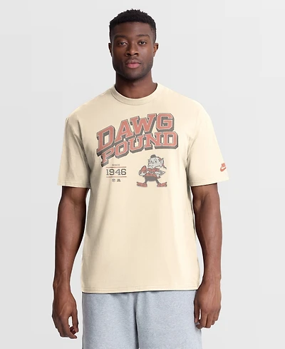 Nike Men's Natural Cleveland Browns Vintage Mod Blown Away Max90 T-Shirt