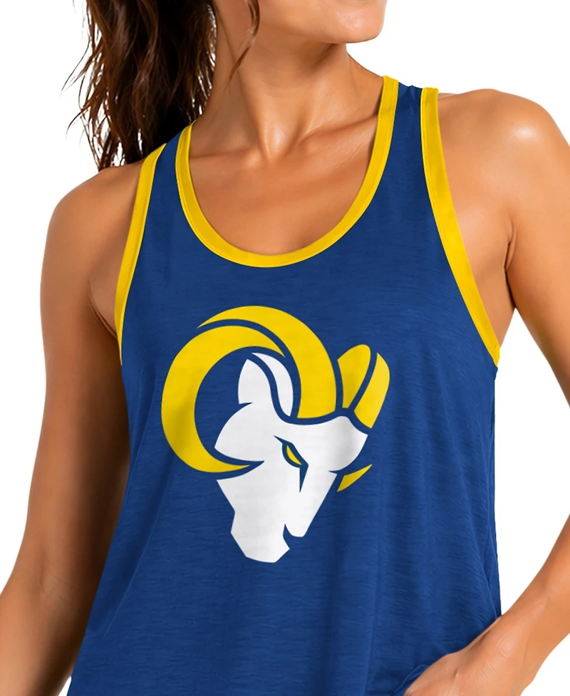 G-iii 4Her by Carl Banks Women's Los Angeles Rams Tater Ii Racerback Scoop-Neck Burnout Tank Top