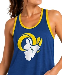G-iii 4Her by Carl Banks Women's Los Angeles Rams Tater Ii Racerback Scoop-Neck Burnout Tank Top