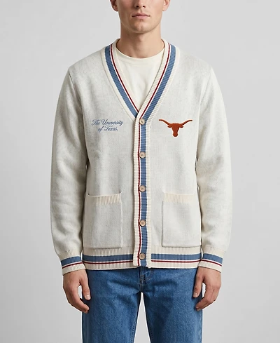 Men's and Women's Uscape Apparel Natural Texas Longhorns Americana Striped Full-Button Cardigan