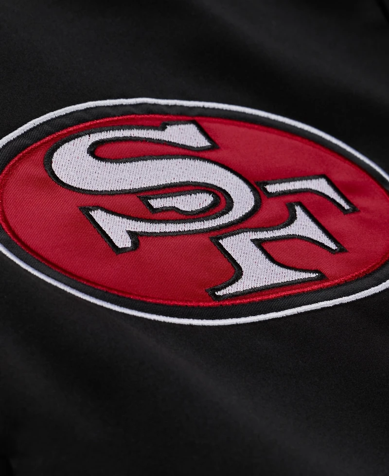 Mitchell & Ness Men's Black San Francisco 49ers 80th Anniversary Heavyweight Satin Full-Snap Jacket