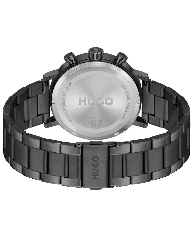 Hugo Boss Men's Takeoff Quartz Multi Ionic Plated Black Steel Watch 43mm