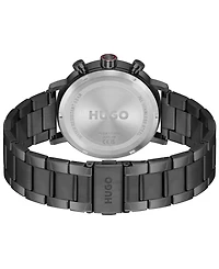 Hugo Boss Men's Takeoff Quartz Multi Ionic Plated Black Steel Watch 43mm