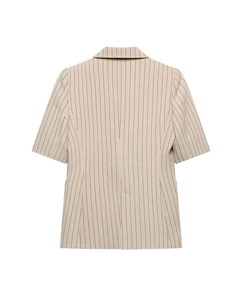 Mint Velvet Women's Pin Stripe Short Sleeve Blazer