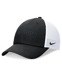 Nike Men's Black Miami Marlins Wordmark Adjustable Trucker Hat