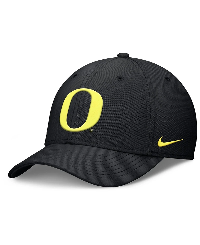 Men's Nike Black Oregon Ducks Rise SwooshFlex Dri-fit Hat