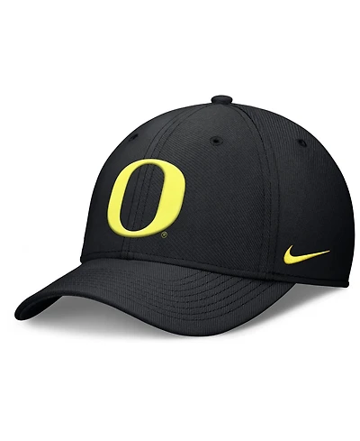 Men's Nike Black Oregon Ducks Rise SwooshFlex Dri-fit Hat