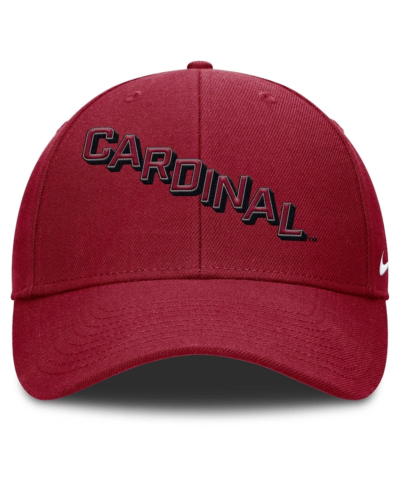 Nike Men's Cardinal Stanford Cardinal Slanted Primetime Rise Performance Adjustable Hat