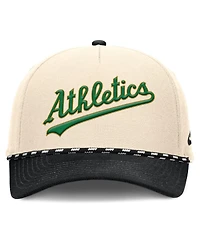 Nike Men's Natural/Black Oakland Athletics Cooperstown Collection Rise Adjustable Hat