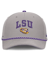 Men's and Women's Nike Gray Lsu Tigers Primetime Rise Rope Adjustable Hat