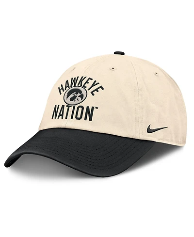 Men's and Women's Nike Natural Iowa Hawkeyes 2026 Primetime Natural 2-Tone Club Adjustable Hat