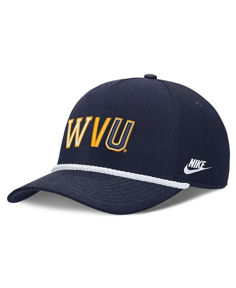 Men's and Women's Nike Navy West Virginia Mountaineers 2026 Basketball Refresh 5-Panel Rope Rise Hat