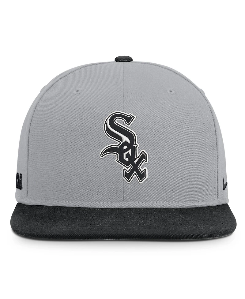 Men's Nike Gray/Black Chicago White Sox Primetime Pro Dri-fit snapback Hat