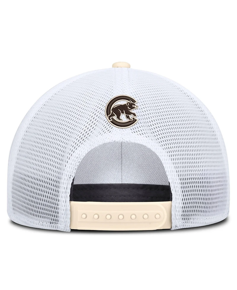 Men's Nike Natural/White Chicago Cubs Rise Dri-fit Trucker Adjustable Hat