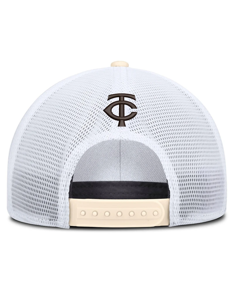 Men's Nike Natural/White Minnesota Twins Rise Dri-fit Trucker Adjustable Hat