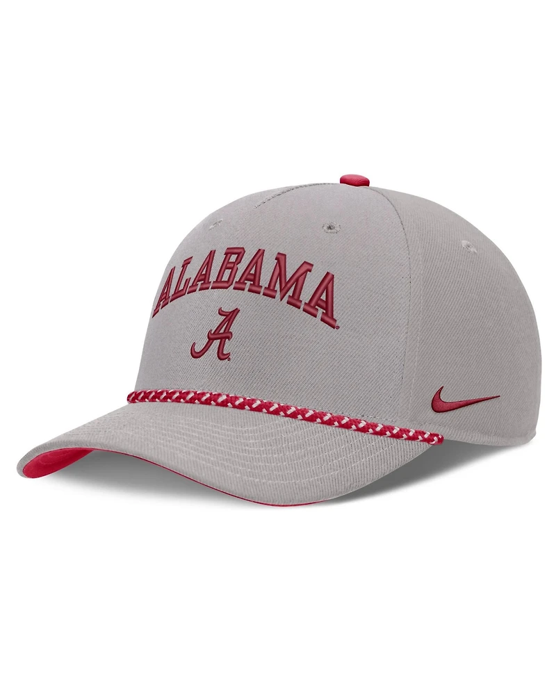 Men's and Women's Nike Gray Alabama Crimson Tide Primetime Rise Rope Adjustable Hat