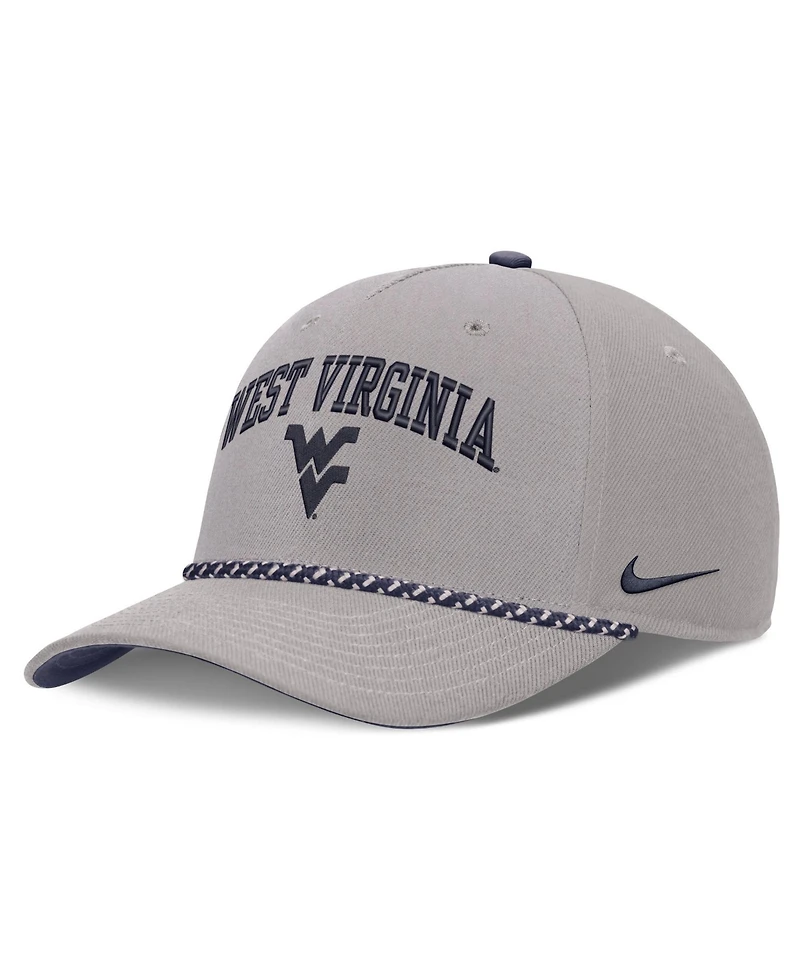 Nike Men's and Women's Gray West Virginia Mountaineers Primetime Rise Rope Adjustable Hat
