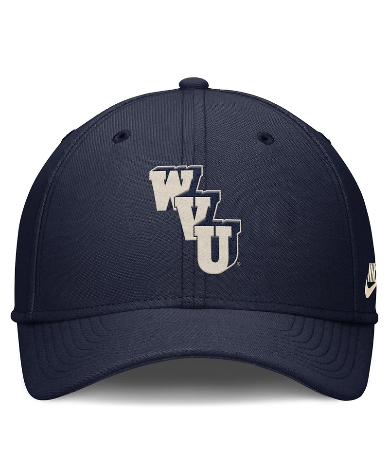 Nike Men's Navy West Virginia Mountaineers Dri-fit Vintage Rise Swooshflex Flex Hat