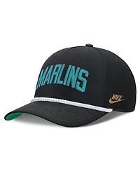 Men's Nike Black Florida Marlins Cooperstown Collection Rise Adjustable Hat
