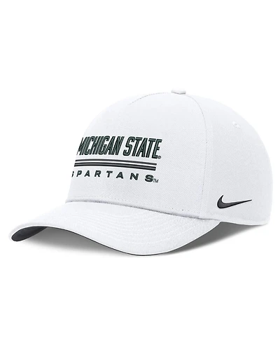 Men's Nike White Michigan State Spartans 2026 Sideline Dri-fit Rise Adjustable Hat