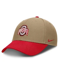 Men's and Women's Nike Beige/Scarlet Ohio State Buckeyes Primetime Rise Dri-fit Adjustable Hat