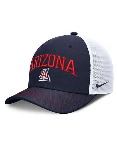 Nike Men's and Women's Navy/White Arizona Wildcats Primetime Arched Trucker Adjustable Hat