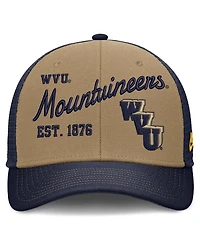 Nike Men's and Women's Beige/Navy West Virginia Mountaineers Legacy Rise Trucker Adjustable Hat