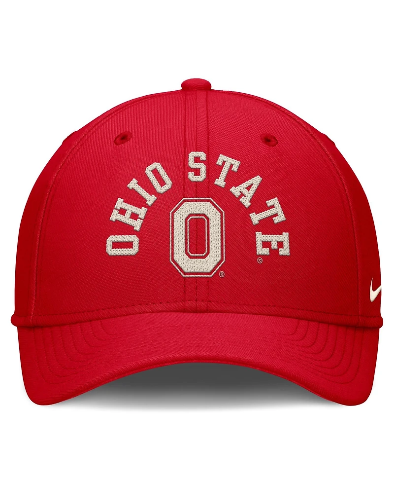 Nike Men's Scarlet Ohio State Buckeyes Campus Prep Chained Arched Swooshflex Flex Hat