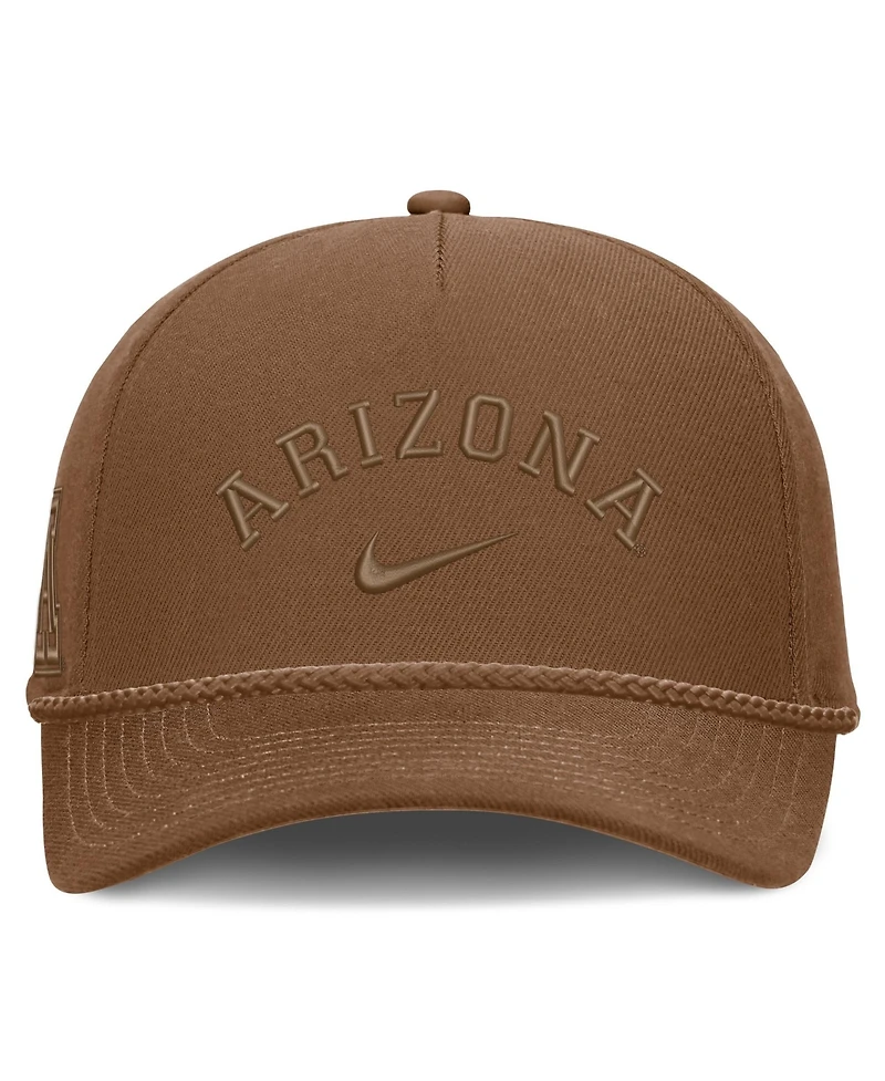 Nike Men's and Women's Tan Arizona Wildcats Campus Prep Tonal Rope Rise 5-Panel Adjustable Hat