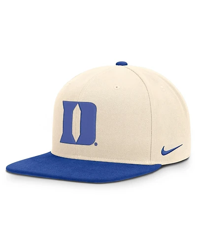 Nike Men's and Women's Natural/Royal Duke Blue Devils Campus Prep Snapback Hat