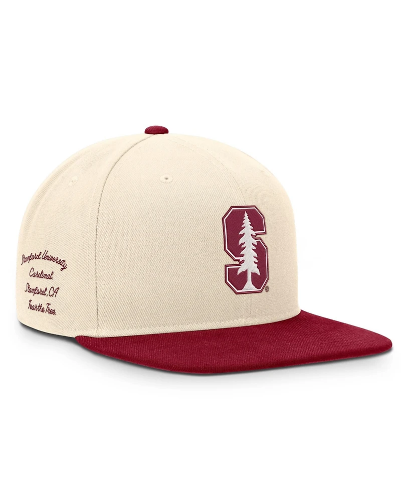 Nike Men's and Women's Natural/Cardinal Stanford Cardinal Campus Prep Snapback Hat