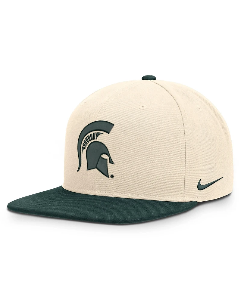 Nike Men's and Women's Natural/Green Michigan State Spartans Campus Prep Snapback Hat