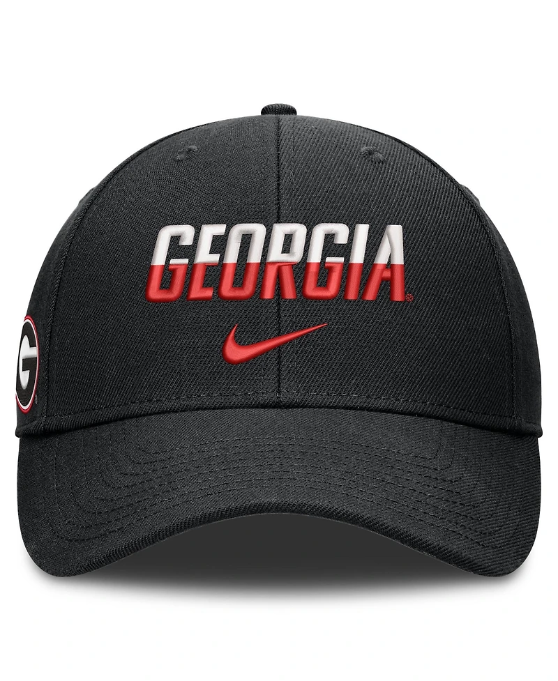 Men's and Women's Nike Black Georgia Bulldogs 2026 On-Field Gameday Rise Adjustable Hat