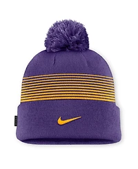 Men's and Women's Nike Purple Lsu Tigers 2026 On-Field Cuffed Knit Hat with Pom