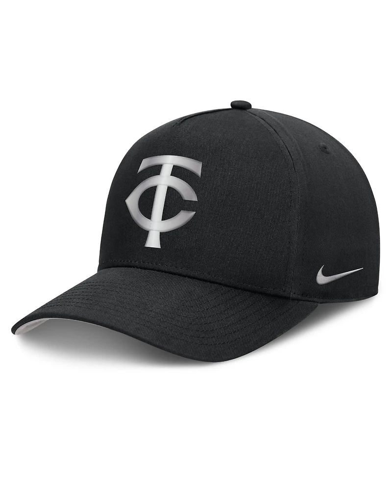 Men's Nike Black Minnesota Twins Rise Dri-fit A-Frame Adjustable Hat