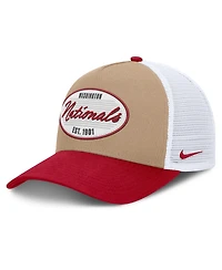 Men's Nike Khaki/Red Washington Nationals Rise A-Frame Trucker Adjustable Hat