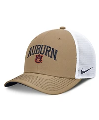 Nike Men's and Women's Beige/Navy Auburn Tigers Primetime Arched Trucker Adjustable Hat