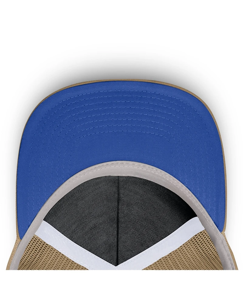 Nike Men's and Women's Beige/Royal Duke Blue Devils Primetime Arched Trucker Adjustable Hat