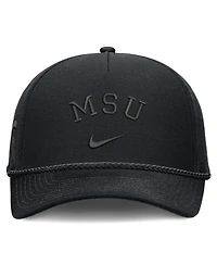 Nike Men's and Women's Black Michigan State Spartans Campus Prep Tonal Rope Rise 5-Panel Adjustable Hat