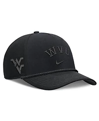 Nike Men's and Women's Black West Virginia Mountaineers Campus Prep Tonal Rope Rise 5-Panel Adjustable Hat