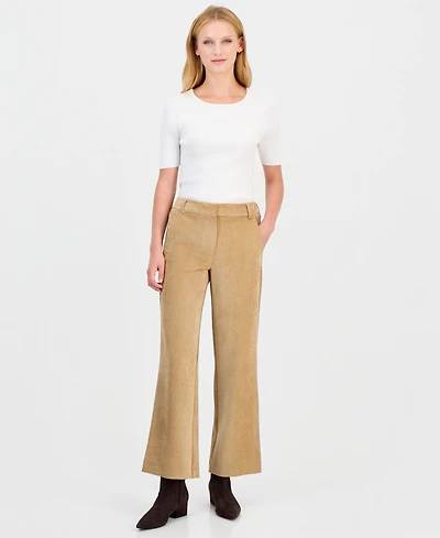 Emme Marella Women's Wide-Leg Stretch Corduroy Trousers