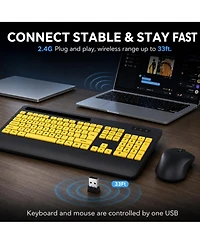 Lofree Wireless Ergonomic Wrist-Rest Keyboard and Mouse Combo for Computer/Phone/Tablet