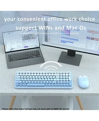 Lofree Retro Typewriter Style Wireless Clicky Keyboard and Mouse Combo, Compatible with Windows macOS